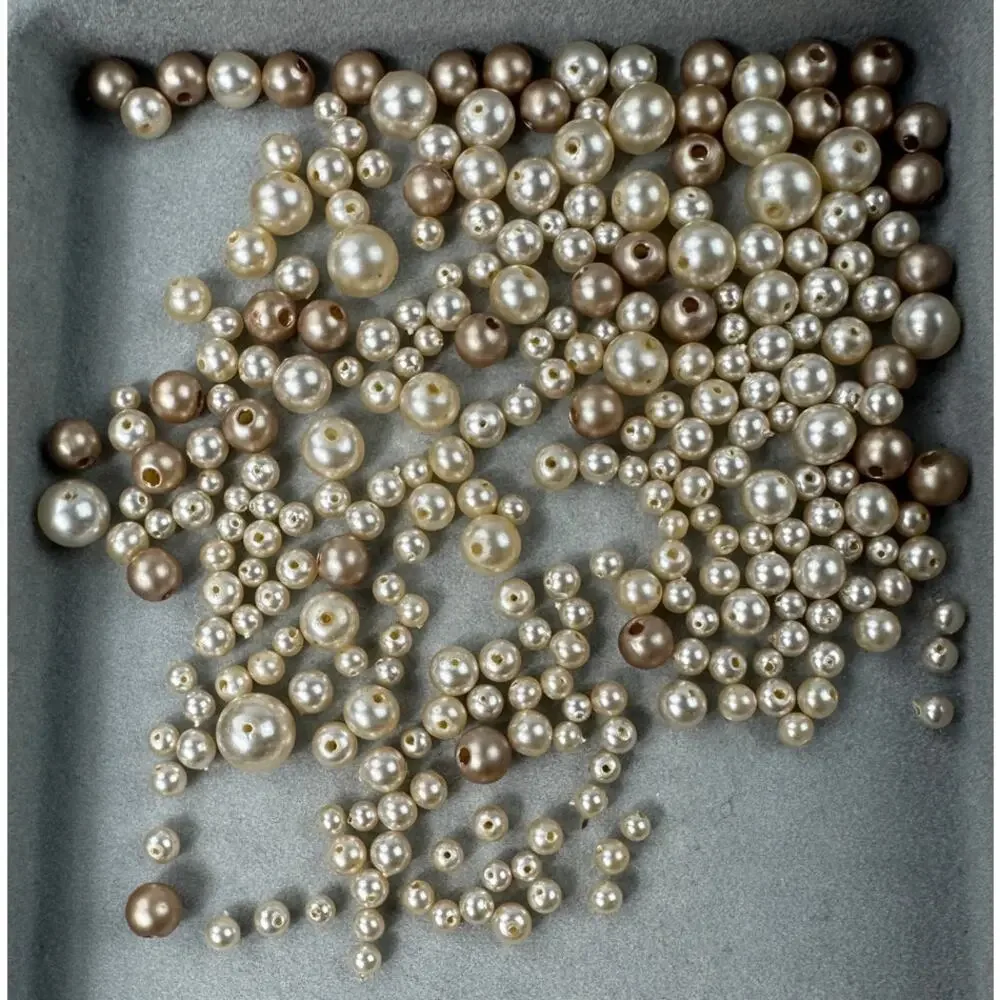 Assorted Faux Pearl Beads of Various Shapes Sizes and Colors